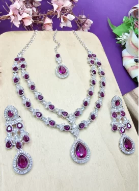 Silver Rodium Polish Alloy Necklace Set