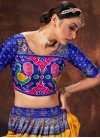 Blue and Mustard Tussar Silk Trendy Designer Lehenga Choli - 1