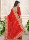 Faux Georgette Beads Work Classic Saree - 1
