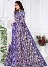 Blue and Cream Faux Georgette Trendy Saree - 1