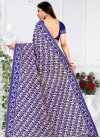 Blue and Cream Faux Georgette Trendy Saree - 2