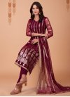 Sequins Work Net Pant Style Salwar Kameez - 1
