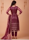 Sequins Work Net Pant Style Salwar Kameez - 2