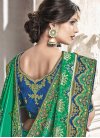 Blue and Green Trendy Saree For Festival - 1