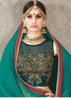 Spectacular Silk Red and Sea Green Embroidered Work Trendy Lehenga - 2
