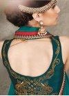 Spectacular Silk Red and Sea Green Embroidered Work Trendy Lehenga - 1