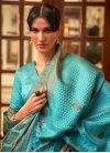 Satin Silk Weaving Print Work Trendy Saree - 1
