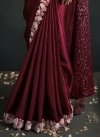 Satin Silk Sequins Work Traditional Designer Saree - 1