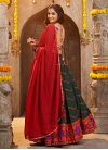 Faux Georgette Bottle Green and Red Embroidered Work A Line Lehenga Choli - 2