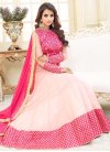 Rose Pink and White Embroidered Work Net Trendy Salwar Kameez - 2