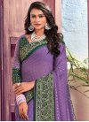 Green and Violet Designer Contemporary Style Saree - 1