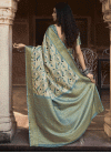 Handloom Silk Beige and Teal Traditional Designer Saree - 2