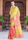 Gold and Salmon Trendy Classic Saree - 1