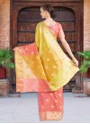 Gold and Salmon Trendy Classic Saree - 2