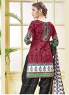 Black and Crimson Designer Semi Patiala Salwar Suit - 1