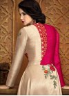 Beige and Rose Pink Embroidered Work Layered Designer Salwar Suit - 2