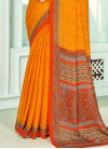 Orange and Red Trendy Classic Saree For Casual - 2