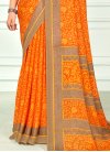 Faux Chiffon Brown and Orange Trendy Classic Saree For Casual - 2