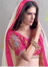 Chanderi Cotton Embroidered Work Rose Pink and White Contemporary Style Saree - 2