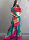 Festal Red and Sea Green Classic Saree For Ceremonial - 1