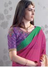 Chanderi Cotton Purple and Rose Pink Trendy Classic Saree - 2