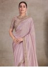 Embroidered Work Organza Trendy Classic Saree For Festival - 1