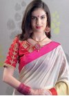 Red and White Contemporary Style Saree - 2