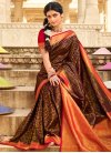 Maroon and Red Woven Work Designer Contemporary Style Saree - 2