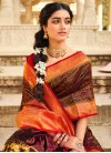 Maroon and Red Woven Work Designer Contemporary Style Saree - 1