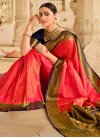 Navy Blue and Rose Pink Designer Contemporary Style Saree For Festival - 2