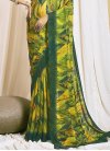 Green and Yellow Designer Contemporary Style Saree - 2
