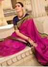 Navy Blue and Rose Pink Woven Work Designer Contemporary Style Saree - 1