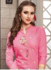 Beige and Pink Cotton Trendy Churidar Salwar Kameez - 1