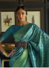 Woven Work Sea Green and Teal Designer Traditional Saree - 2