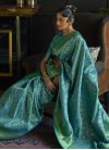 Woven Work Sea Green and Teal Designer Traditional Saree - 3