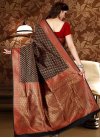 Black and Red Thread Work Contemporary Style Saree - 2