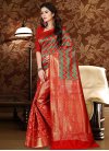 Red and Sea Green Patola Silk Trendy Classic Saree - 1