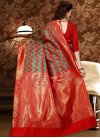 Red and Sea Green Patola Silk Trendy Classic Saree - 2