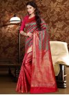 Rose Pink and Sea Green Contemporary Style Saree - 1