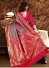 Rose Pink and Sea Green Contemporary Style Saree - 2