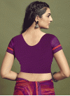 Purple and Red Digital Print Work Traditional Designer Saree - 2