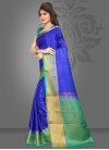 Blue and Sea Green Contemporary Style Saree For Ceremonial - 1