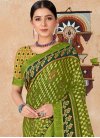 Green and Olive Faux Georgette Designer Contemporary Saree - 1