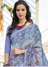 Crepe Silk Grey and Violet Contemporary Style Saree - 1