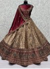 Velvet Designer A Line Lehenga Choli For Bridal - 1
