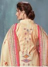 Cotton Cream and Orange Digital Print Work Palazzo Style Pakistani Salwar Suit - 1