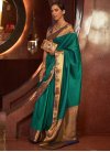 Green and Navy Blue Contemporary Style Saree For Ceremonial - 1