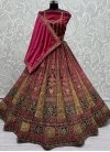 Embroidered Work Red and Rose Pink A Line Lehenga Choli - 1