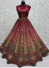 Embroidered Work Red and Rose Pink A Line Lehenga Choli - 2