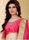 Elegant Faux Georgette Off White and Rose Pink Half N Half Trendy Saree For Ceremonial - 1